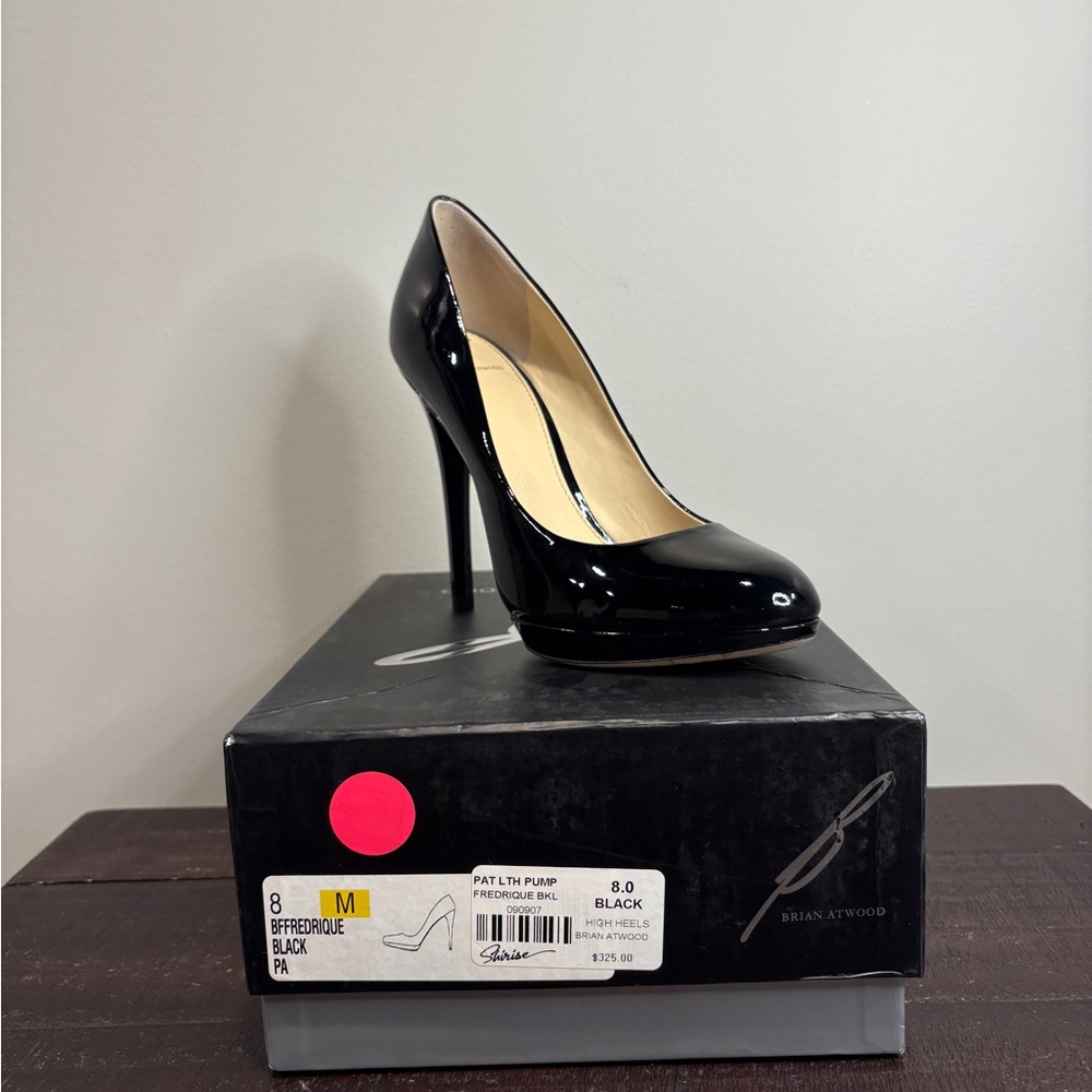 Brian Atwood Glossy Black Heels